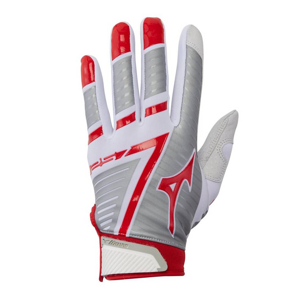 Mizuno Women's F-257 Softball Batting Gloves White/Red (330391-ZLH)